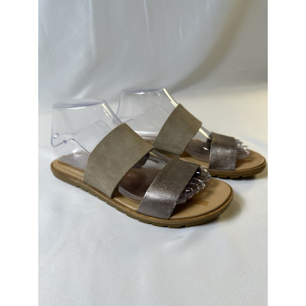 SOREL Womens Ella II Suede + Metallic Leather Slide Sandals Sz 7‎ - Picture 4 of 7